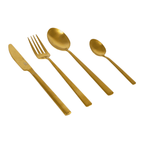 Bestickset Fairbanks 16 delar guldfärgat