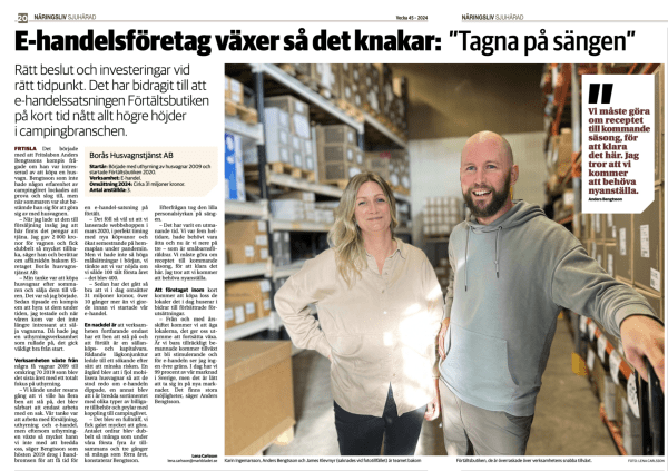 Förtältsbutiken växer så det knackar