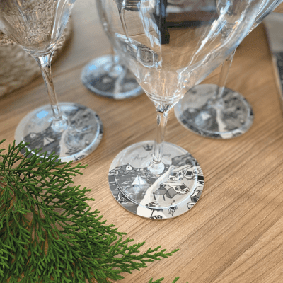 Glasunderlägg Smögen. 4 st