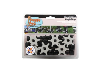 Peggy Peg Tältpinne Peg&Stop Black Edition Small 6-Pack