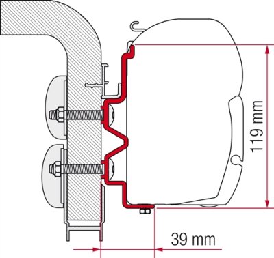 Adapter F45 Hymer Camp -Längd 4,5 m