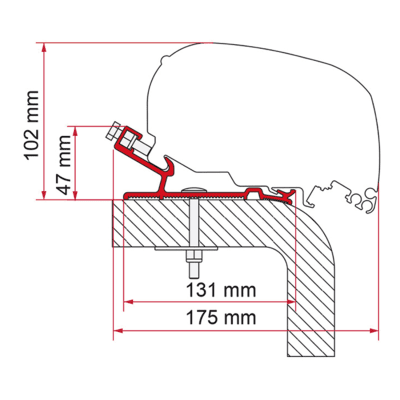 Fiamma Adapter Hymer 4,0 m F65/F80